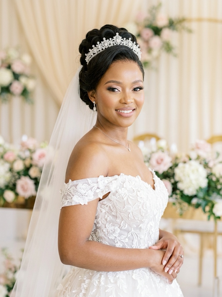 Bridal Makeup with Crystal Tiara by Porche